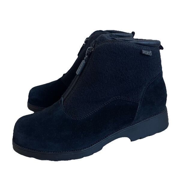 Sporto Women's Insulated Polartec Suede Winter Ankle Boots Black Size 8.5 M - Picture 1 of 13
